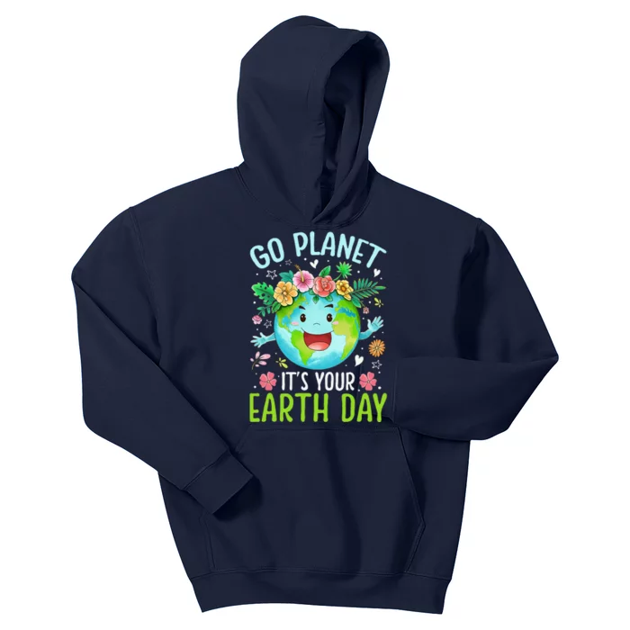 Cute Go Planet Its Your Earth Birthday Day 2024 Teacher Kids Hoodie