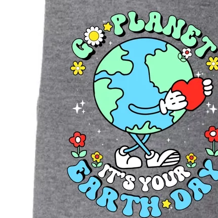 Cute Go Planet Its Your Earth Day 2024 Teacher Groovy Doggie 3-End Fleece Hoodie