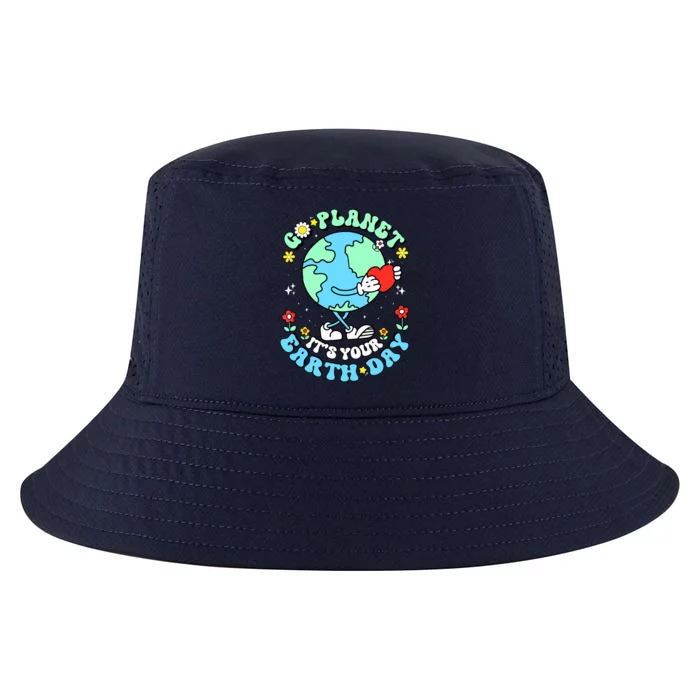 Cute Go Planet Its Your Earth Day 2024 Teacher Groovy Cool Comfort Performance Bucket Hat