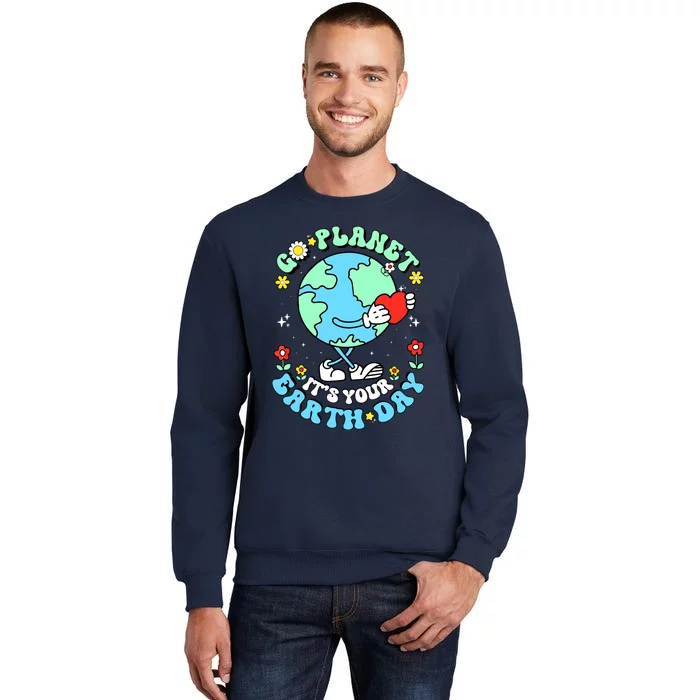 Cute Go Planet Its Your Earth Day 2024 Teacher Groovy Sweatshirt