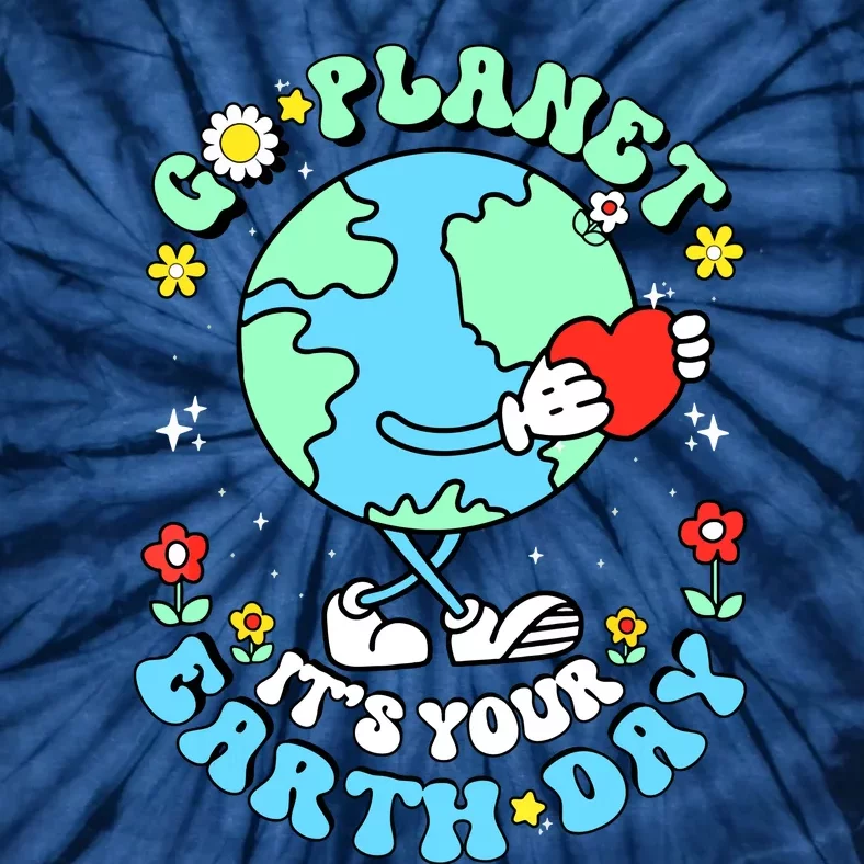 Cute Go Planet Its Your Earth Day 2024 Teacher Groovy Tie-Dye T-Shirt