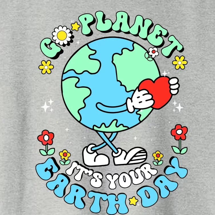 Cute Go Planet Its Your Earth Day 2024 Teacher Groovy Women's Crop Top Tee