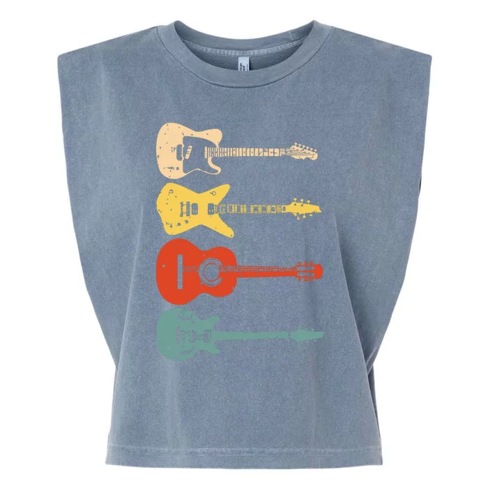 Cool Guitar Players Art Men Women Vintage Acoustic Guitarist Garment-Dyed Women's Muscle Tee