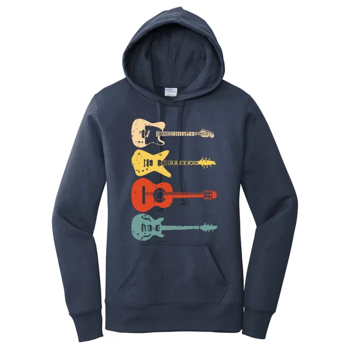 Cool Guitar Players Art Men Women Vintage Acoustic Guitarist Women's Pullover Hoodie