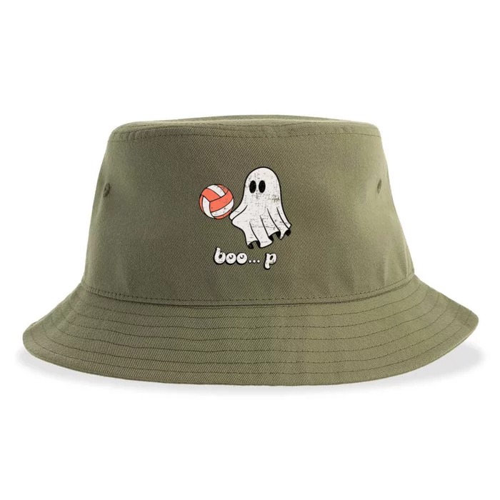 Cute Ghost Playing Volleyball Sport Player Halloween Costume Sustainable Bucket Hat