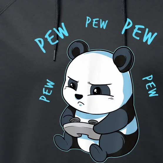 Cute Gaming Panda Pew Video Game Computer Player Performance Fleece Hoodie