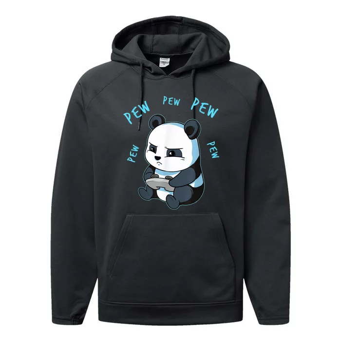 Cute Gaming Panda Pew Video Game Computer Player Performance Fleece Hoodie