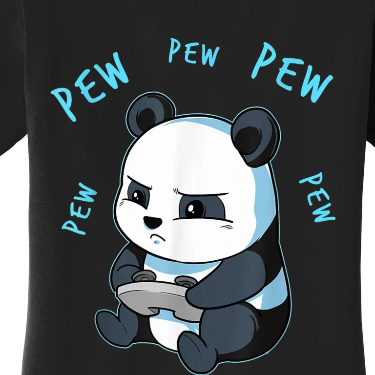 Cute Gaming Panda Pew Video Game Computer Player Women's T-Shirt