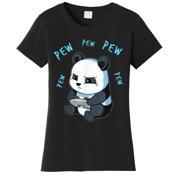 Cute Gaming Panda Pew Video Game Computer Player Women's T-Shirt