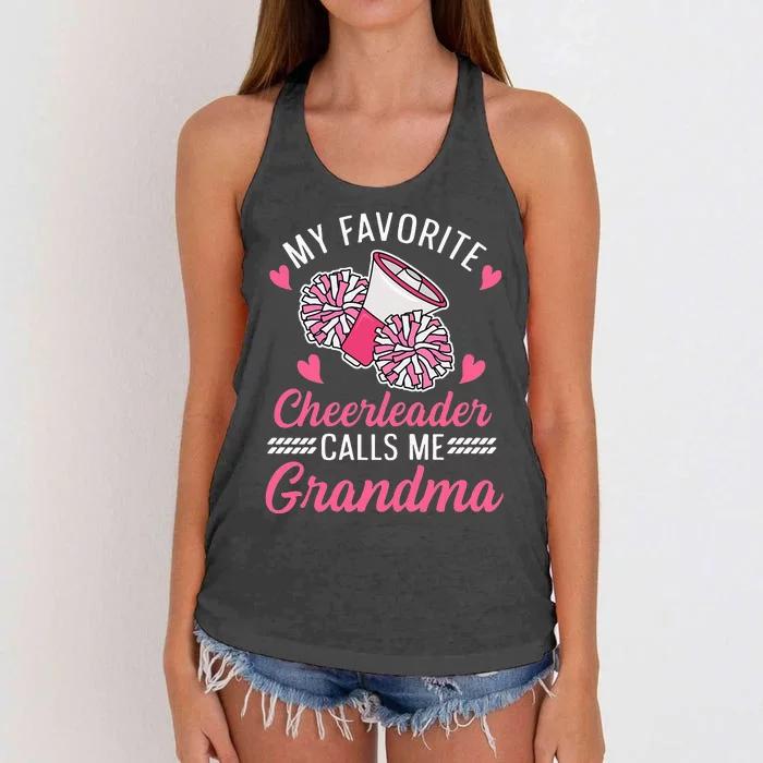 Cheer Grandma Quote for your Cheerleading Grandma Women's Knotted Racerback Tank