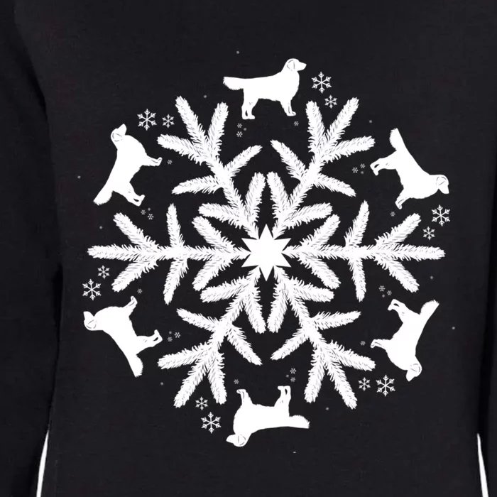 Christmas Golden Retriever Gift Snowflake Golden Retriever Gift Womens California Wash Sweatshirt