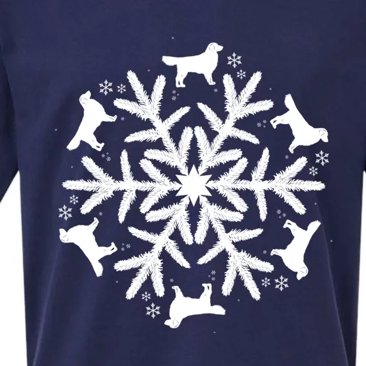 Christmas Golden Retriever Gift Snowflake Golden Retriever Gift Sueded Cloud Jersey T-Shirt