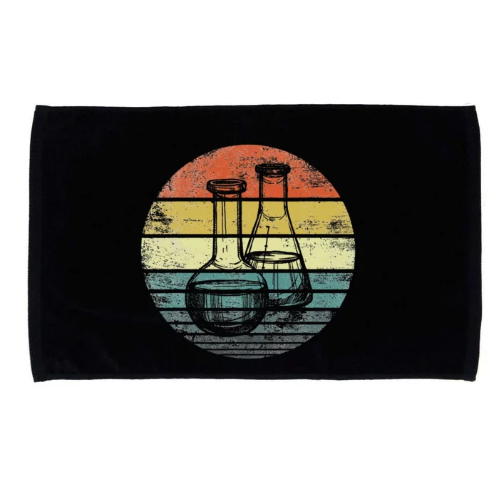 Chemist Gift Retro Sunset Laboratory Flask Chemistry Science Microfiber Hand Towel