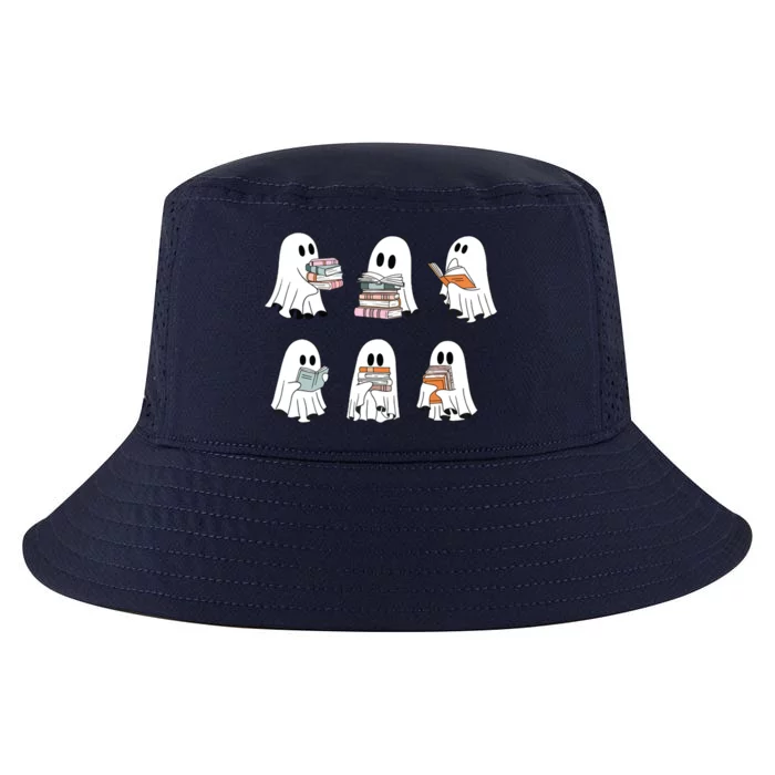 Cute Ghost Reading Librarian Teacher Halloween Book Lover Cool Comfort Performance Bucket Hat