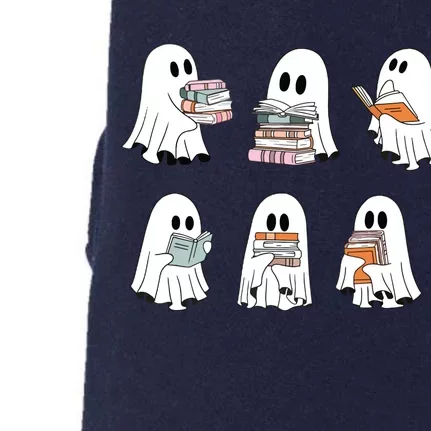 Cute Ghost Reading Librarian Teacher Halloween Book Lover Doggie 3-End Fleece Hoodie