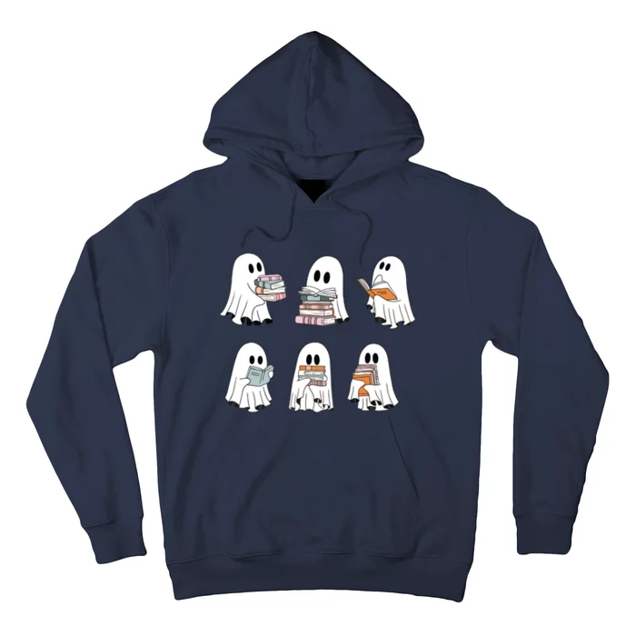 Cute Ghost Reading Librarian Teacher Halloween Book Lover Hoodie