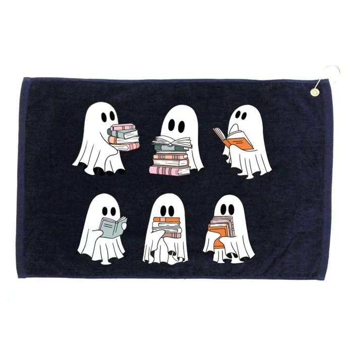 Cute Ghost Reading Librarian Teacher Halloween Book Lover Grommeted Golf Towel