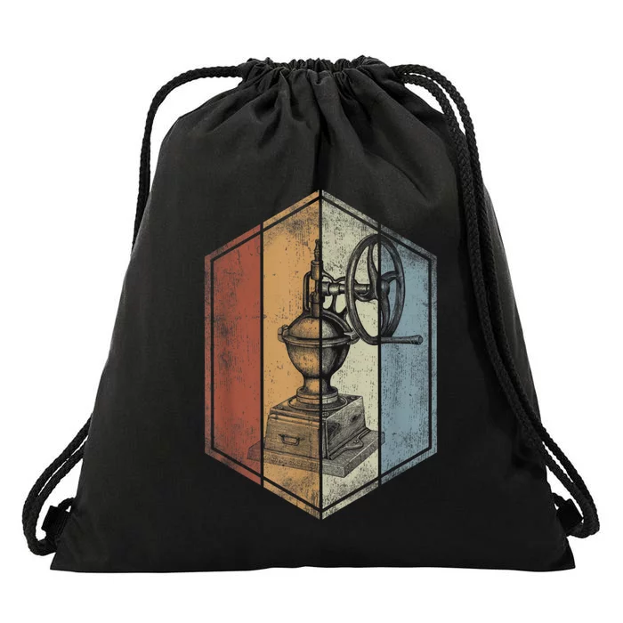 Coffee Grinder Retro Vintage Style Coffee Lover Drawstring Bag