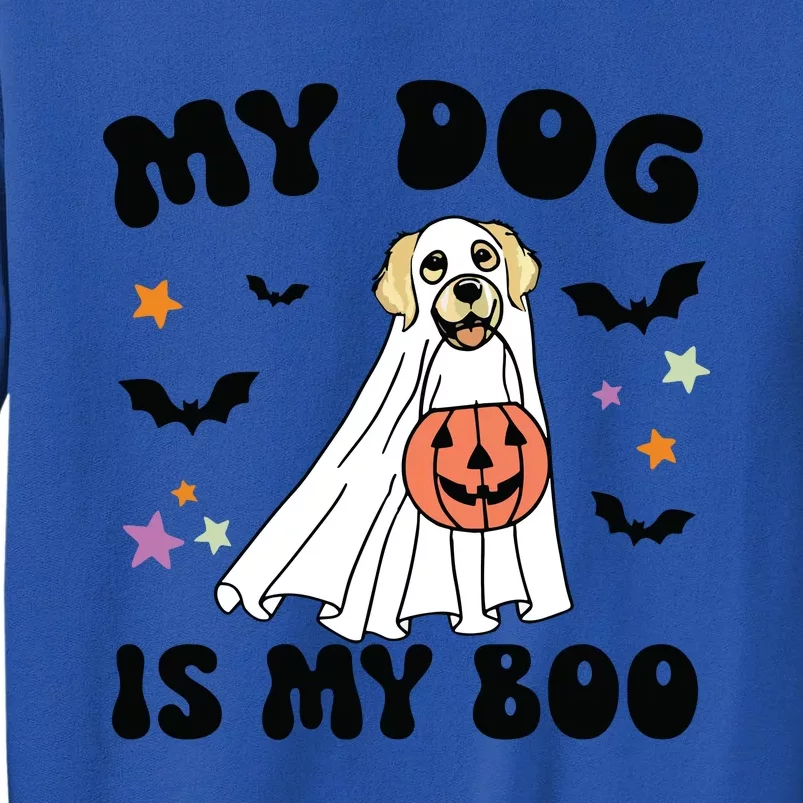 Cream Golden Retriever Is My Boo Dog Lover Halloween Costume Long Sleeve Tall Sweatshirt