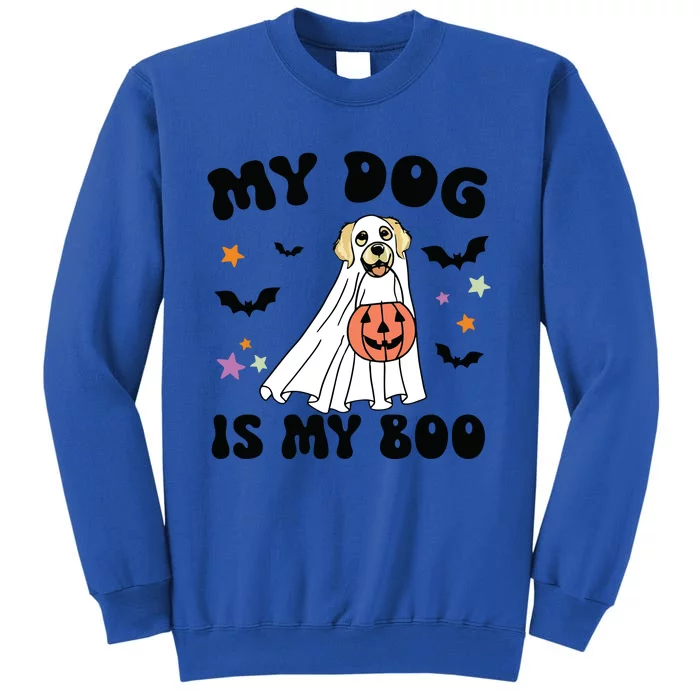 Cream Golden Retriever Is My Boo Dog Lover Halloween Costume Long Sleeve Tall Sweatshirt