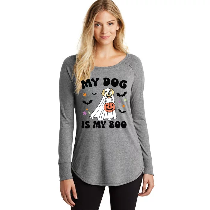 Cream Golden Retriever Is My Boo Dog Lover Halloween Costume Long Sleeve Women's Perfect Tri Tunic Long Sleeve Shirt