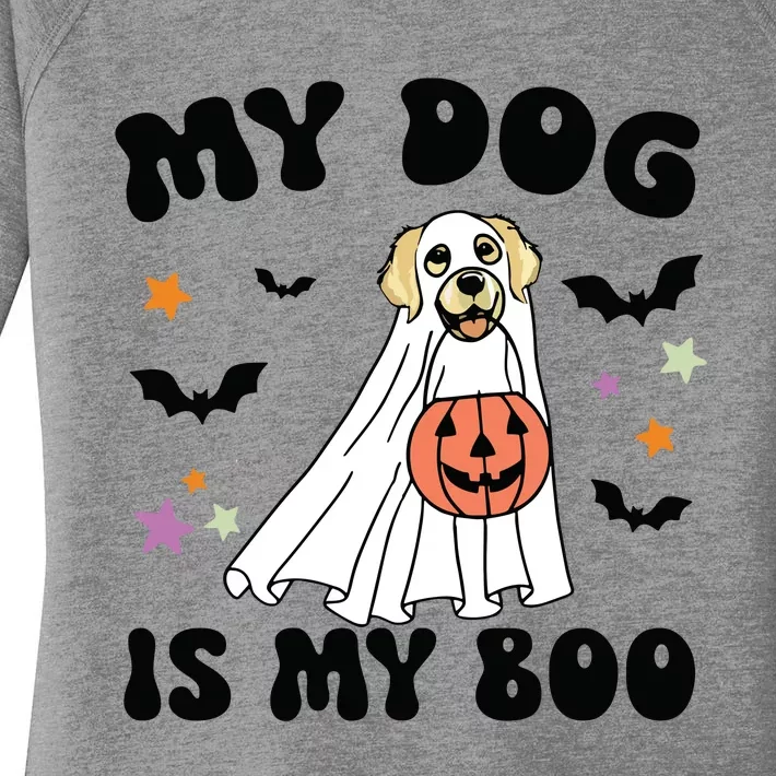 Cream Golden Retriever Is My Boo Dog Lover Halloween Costume Long Sleeve Women's Perfect Tri Tunic Long Sleeve Shirt