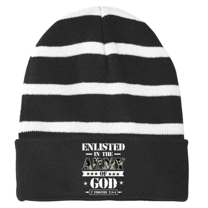 Christian gifts religious bible verse scriptures God's Army Striped Beanie with Solid Band