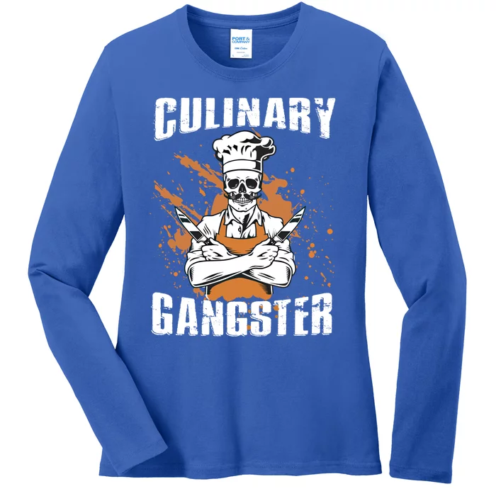 Culinary Gangster Restaurant Chef Gift Ladies Long Sleeve Shirt