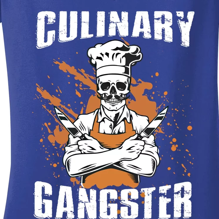 Culinary Gangster Restaurant Chef Gift Women's V-Neck T-Shirt