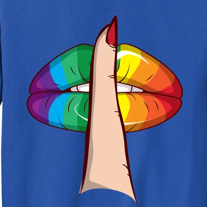 Cute Glam Rainbow Lips Lgbtq Day Of Silence Gift Tall Sweatshirt