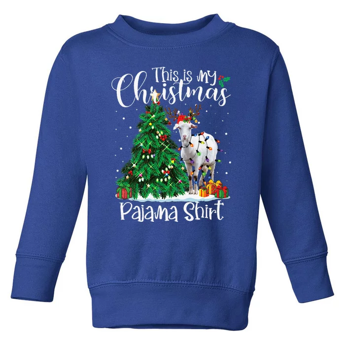 Christmas Goat Reindeer Funny Pajama Goat Lover Xmas Toddler Sweatshirt