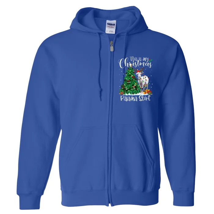 Christmas Goat Reindeer Funny Pajama Goat Lover Xmas Full Zip Hoodie