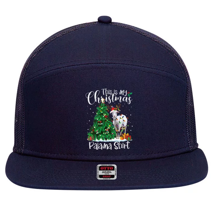 Christmas Goat Reindeer Funny Pajama Goat Lover Xmas 7 Panel Mesh Trucker Snapback Hat