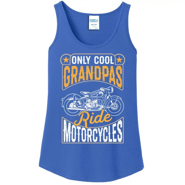 Cool Grandpas Ride Motorcycles Grandpa Biker Funny Gift Ladies Essential Tank