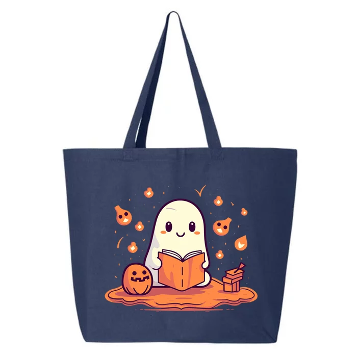 Cute Ghost Reading Books Gift 25L Jumbo Tote