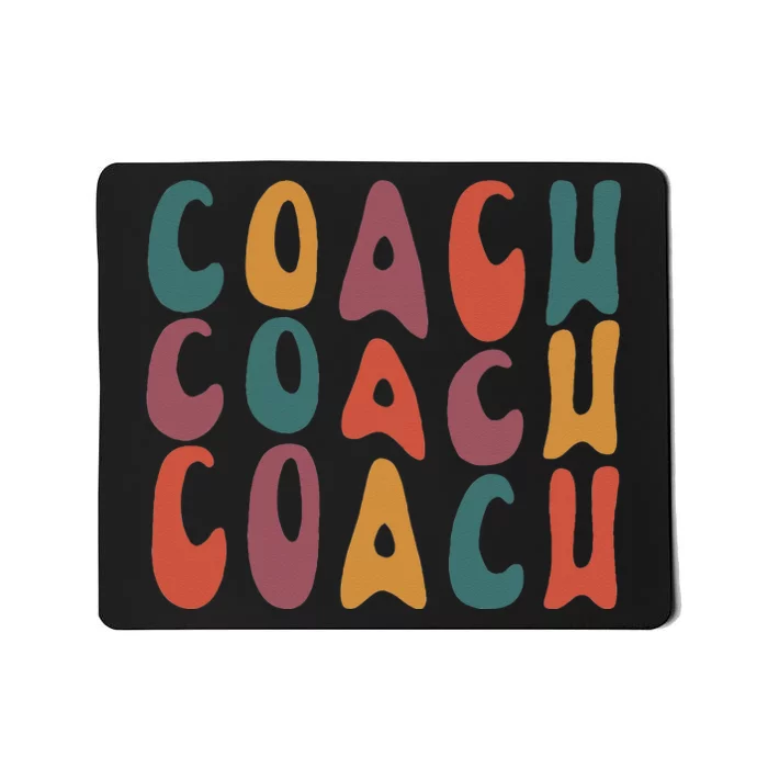 Coach Groovy Retro Colorful Design Coaching Mousepad