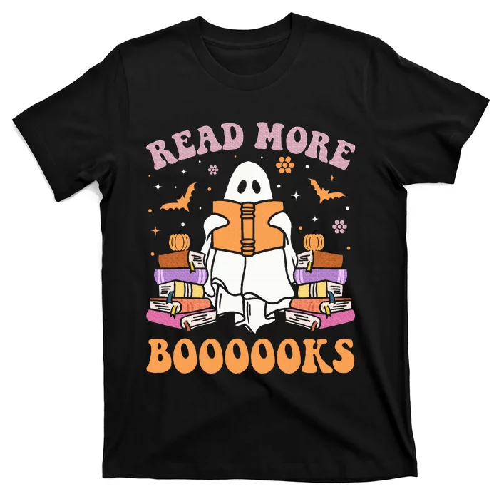 Cute Ghost Read More Books Funny Halloween Teacher T-Shirt