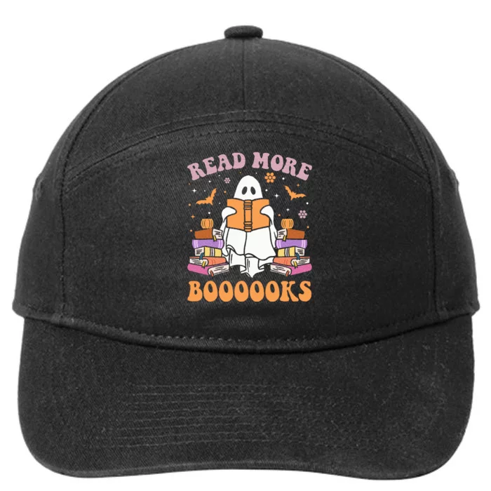 Cute Ghost Read More Books Funny Halloween Teacher 7-Panel Snapback Hat