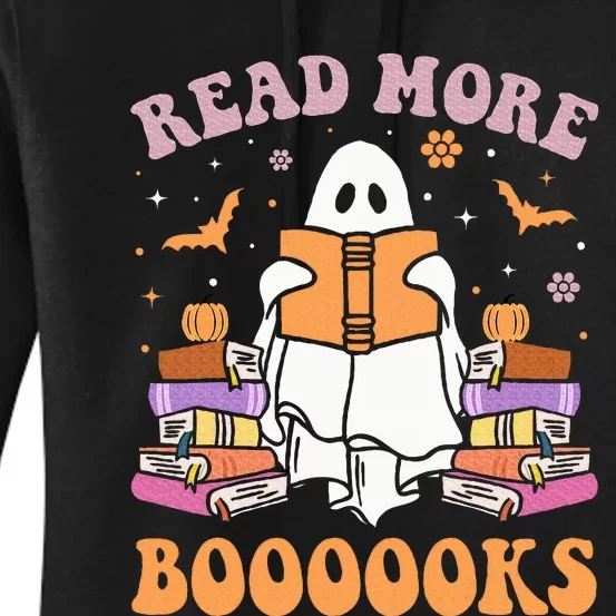 Cute Ghost Read More Books Funny Halloween Teacher Women's Pullover Hoodie