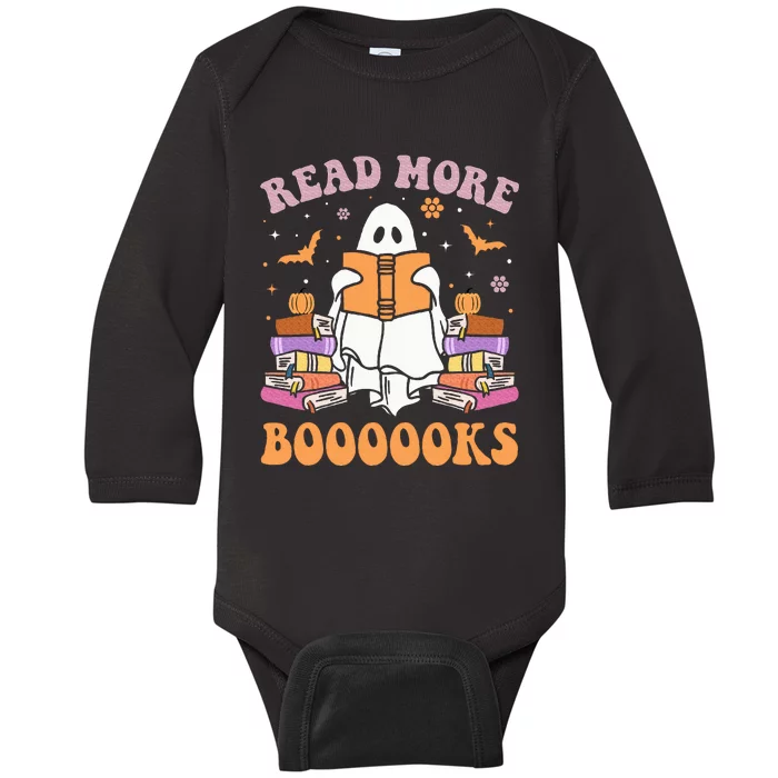 Cute Ghost Read More Books Funny Halloween Teacher Baby Long Sleeve Bodysuit