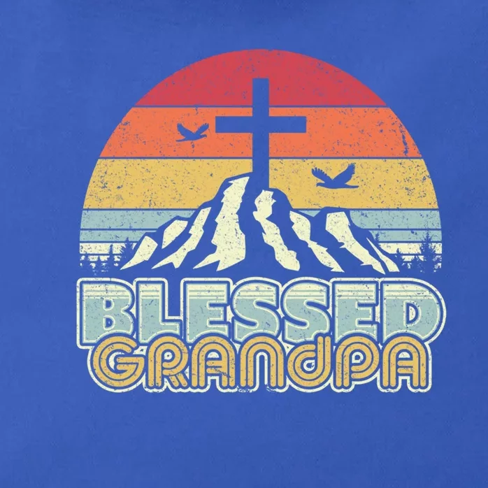 Christian Gift Retro Style Blessed Grandpa Gift Zip Tote Bag