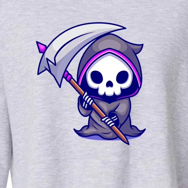 Cute Grim Reaper Cropped Pullover Crew