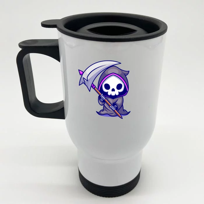 Cute Grim Reaper Front & Back Stainless Steel Travel Mug