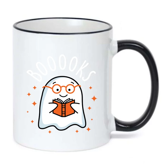 Cute Ghost Reading Book Booooks Teacher Halloween School Gift Black Color Changing Mug