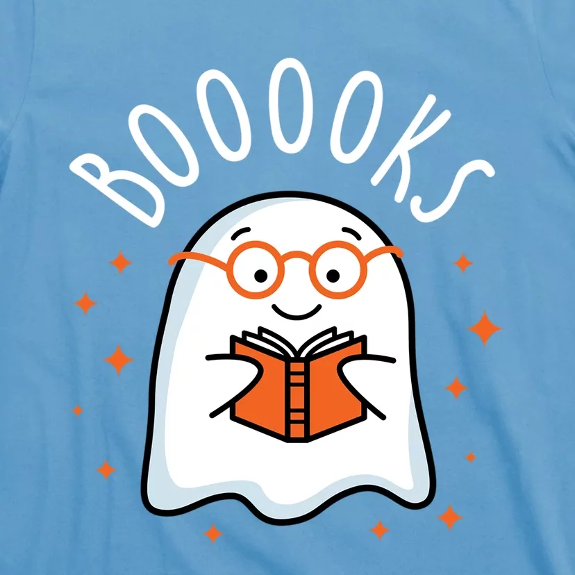 Cute Ghost Reading Book Booooks Teacher Halloween School Gift T-Shirt