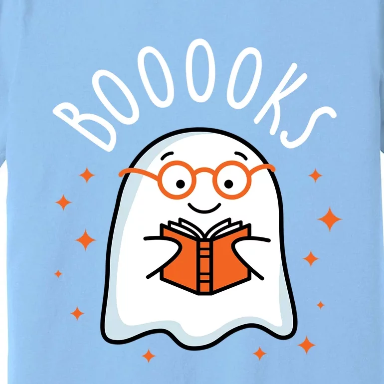 Cute Ghost Reading Book Booooks Teacher Halloween School Gift Premium T-Shirt