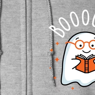 Cute Ghost Reading Book Booooks Teacher Halloween School Gift Full Zip Hoodie