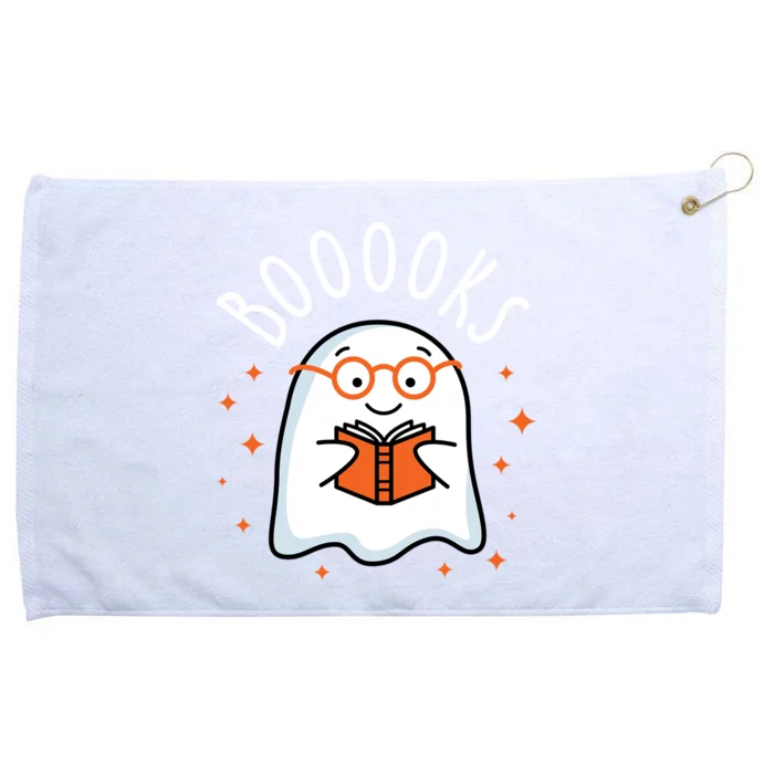 Cute Ghost Reading Book Booooks Teacher Halloween School Gift Grommeted Golf Towel