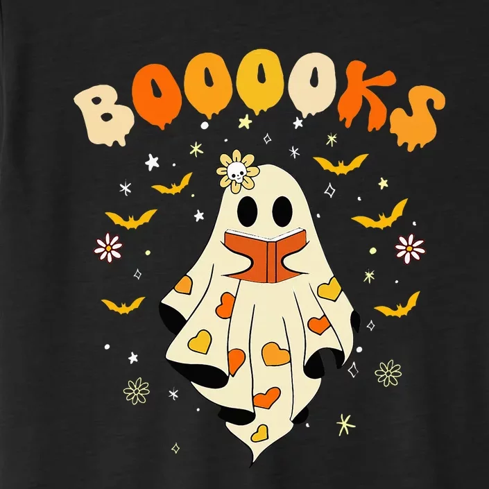 Cute Ghost Reading Library Books Halloween ChromaSoft Performance T-Shirt