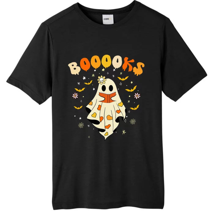 Cute Ghost Reading Library Books Halloween ChromaSoft Performance T-Shirt